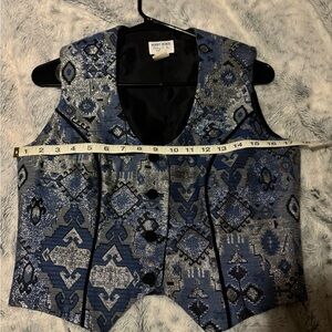 Misty Harbor Blue Patterned vintage western Women's Vest